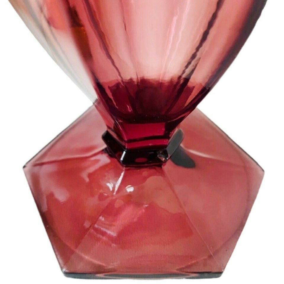 Set Art Deco Vases Bohemian Glass 1930's Stolzle Purple Amber photo buy