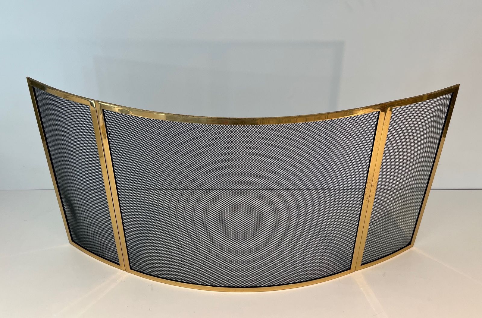 photo for sale Curved Brass Firewall And Wire Mesh