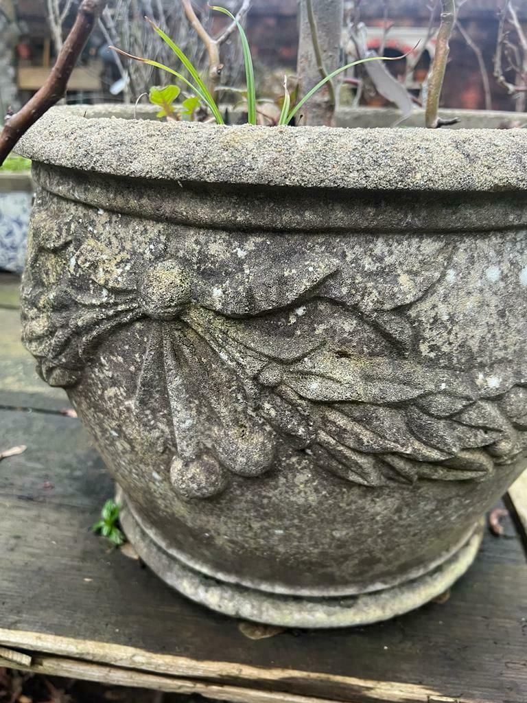 Pair Of Composite Garden Urns photo for sale