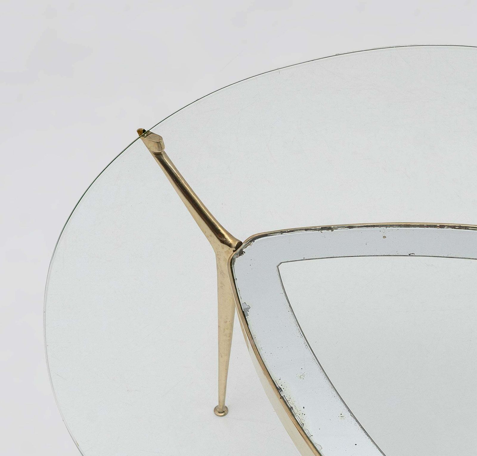 Cesare Lacca Italian Bronze And Glass Coffee Table By Fontana Arte, 1950s photo Furniture