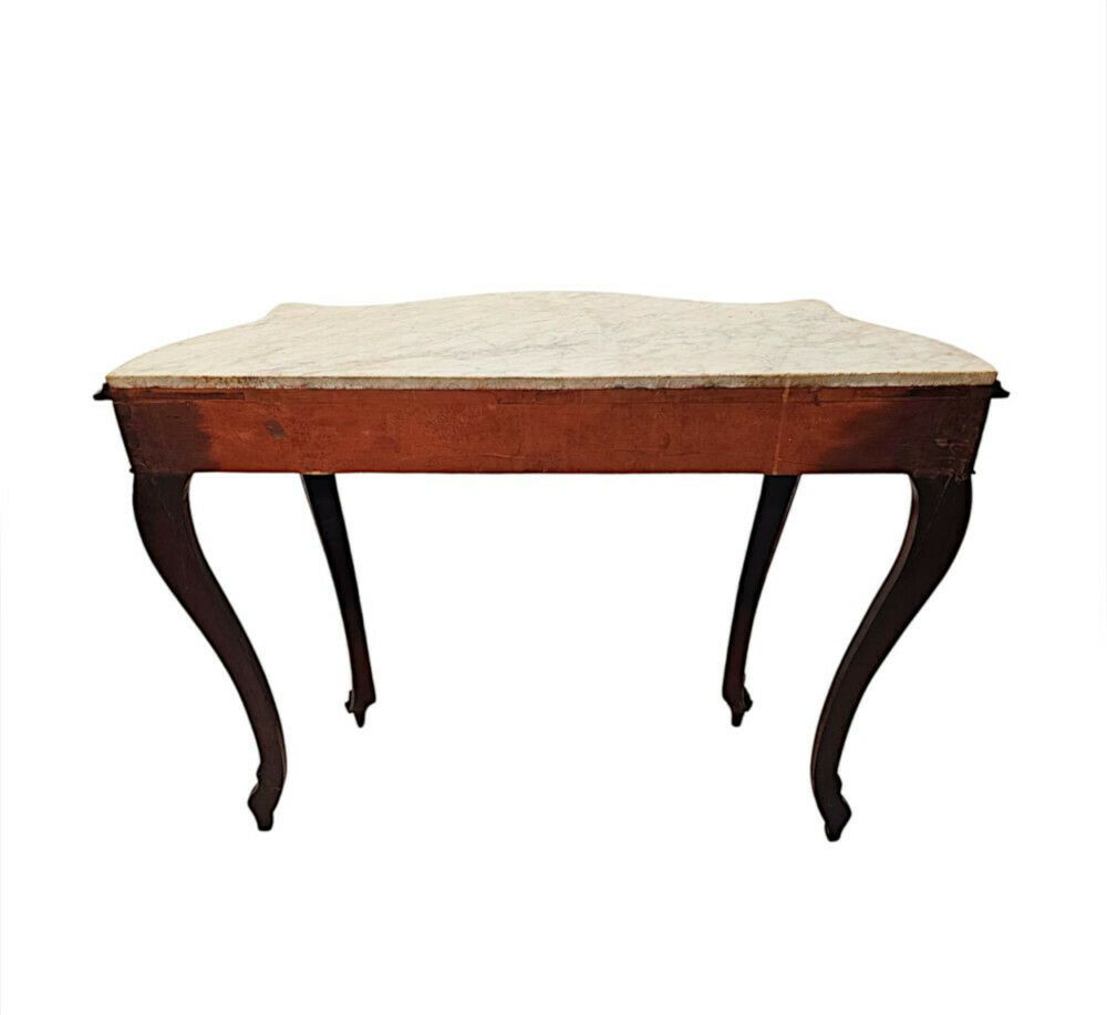 A Very Rare Pair Of 19th Century Marble Top Console Tables photo 14000.14