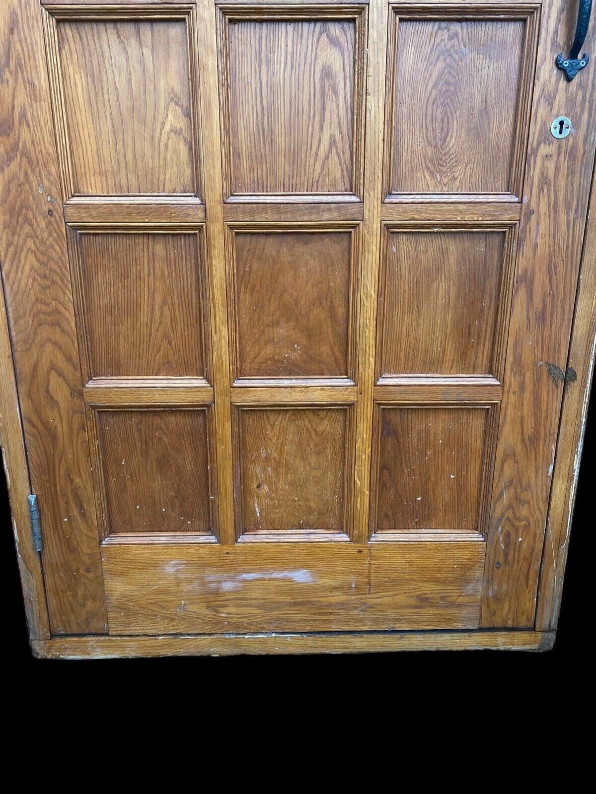 Home Fixtures Grand Solid Oak Front Door +Frame Reclaimed Bespoke Tudor Gothic Carved Wood Old photo