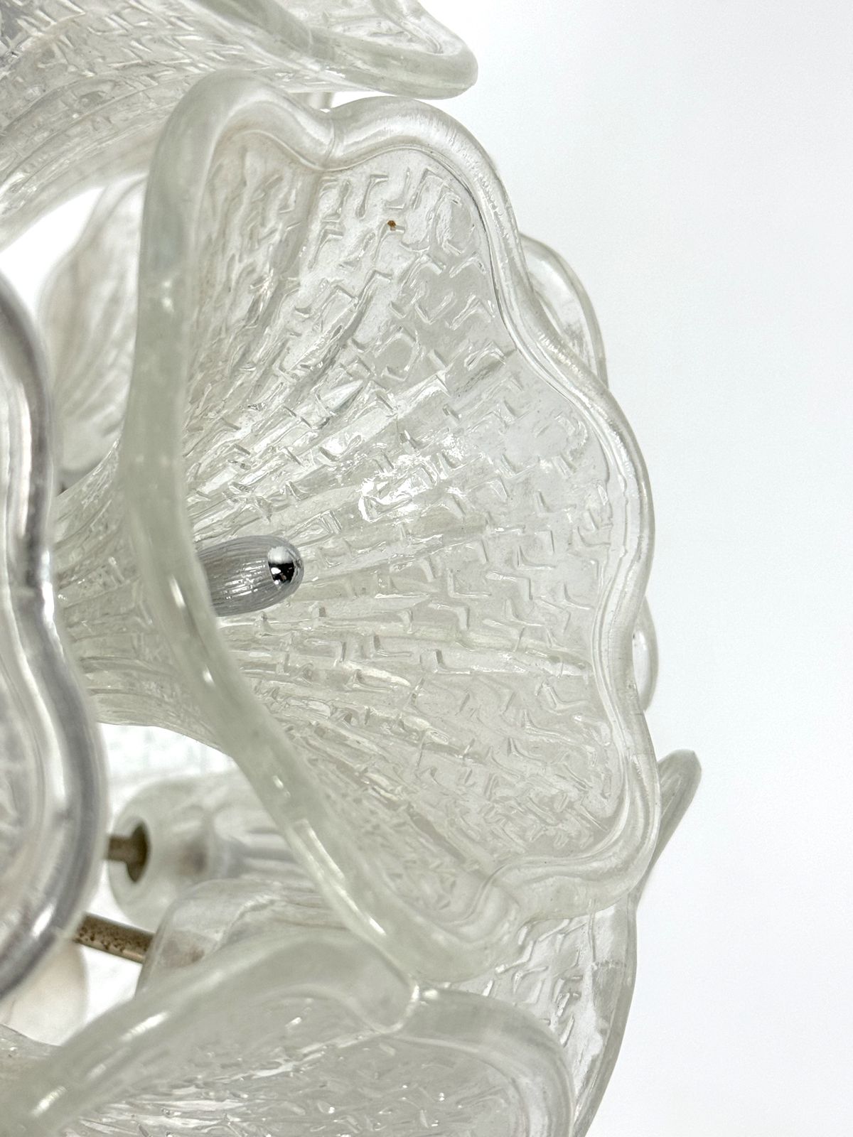 Italian Murano Flower Glass And Chrome Sputnik In Venini Style. 1970s photo 2080.0