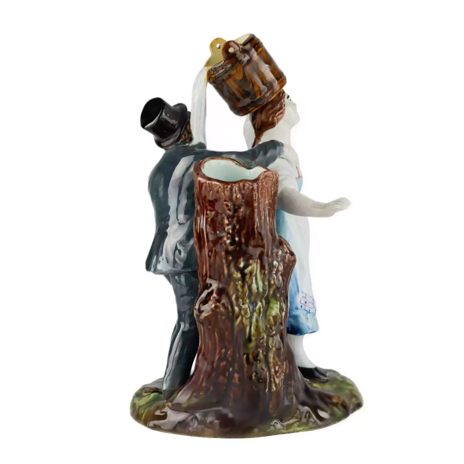 Faience Pencil Figurine The Villager And The Lord. Kuznetsov Factory In Tver. 19th Century. photo 1972.0