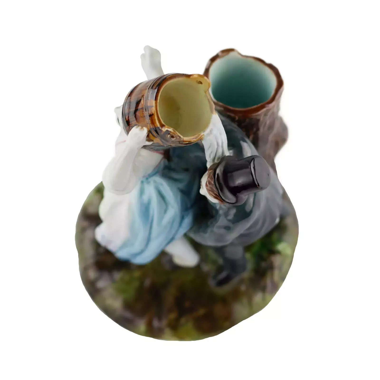 Faience Pencil Figurine The Villager And The Lord. Kuznetsov Factory In Tver. 19th Century. photo buy