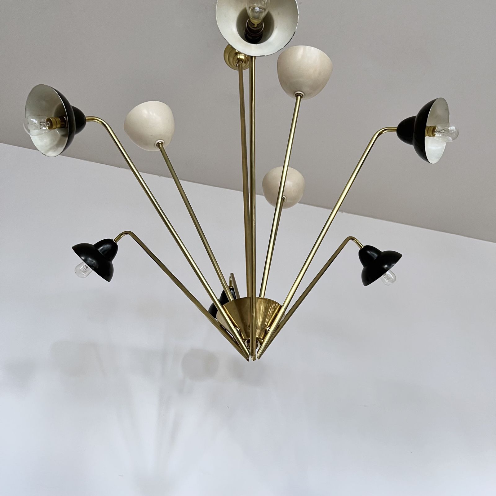 Mid Century Italian Brass Sputnik Chandelier photo vintage