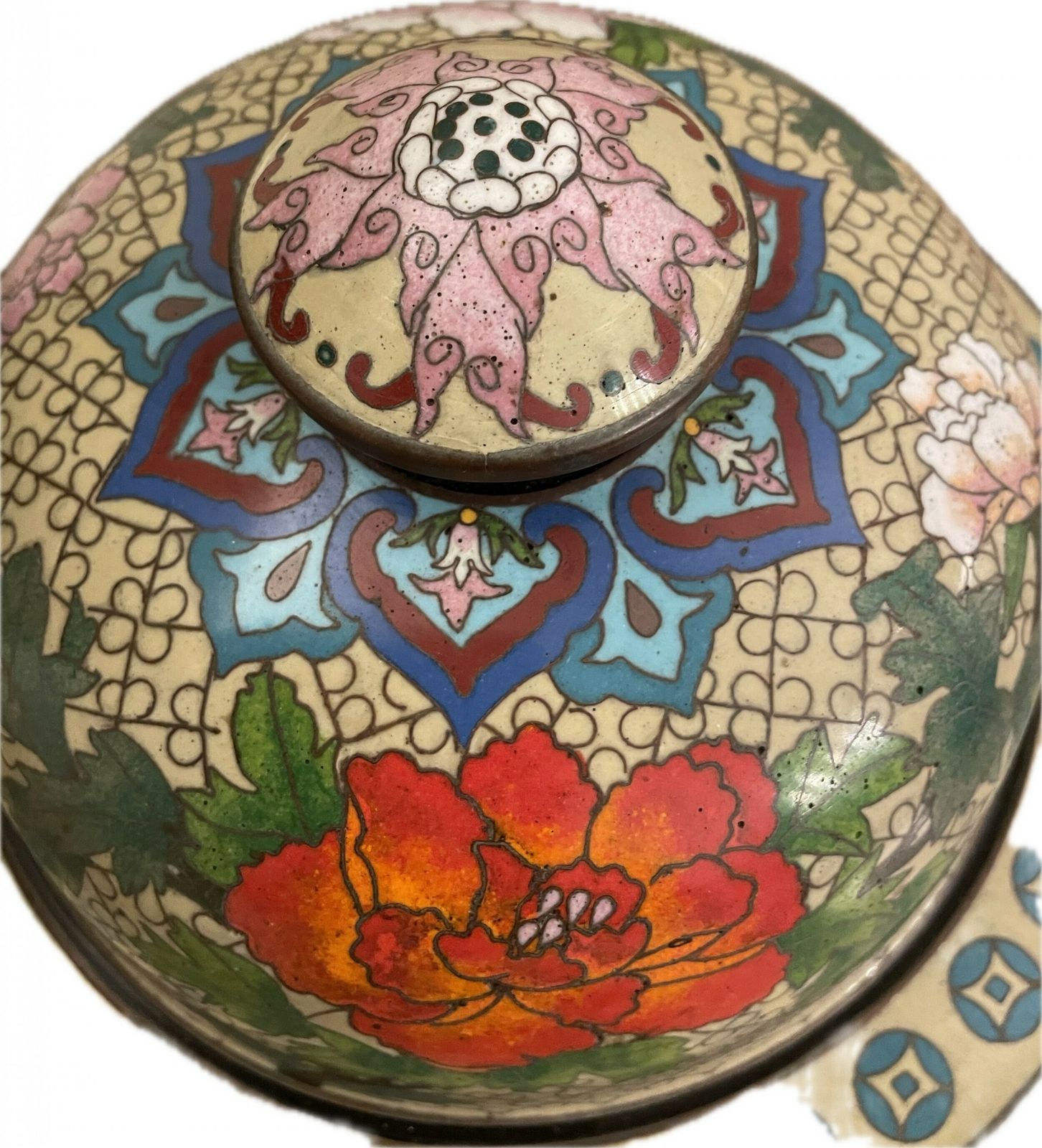Large Cloisonné Vase And Cover Circa 1910 photo buy