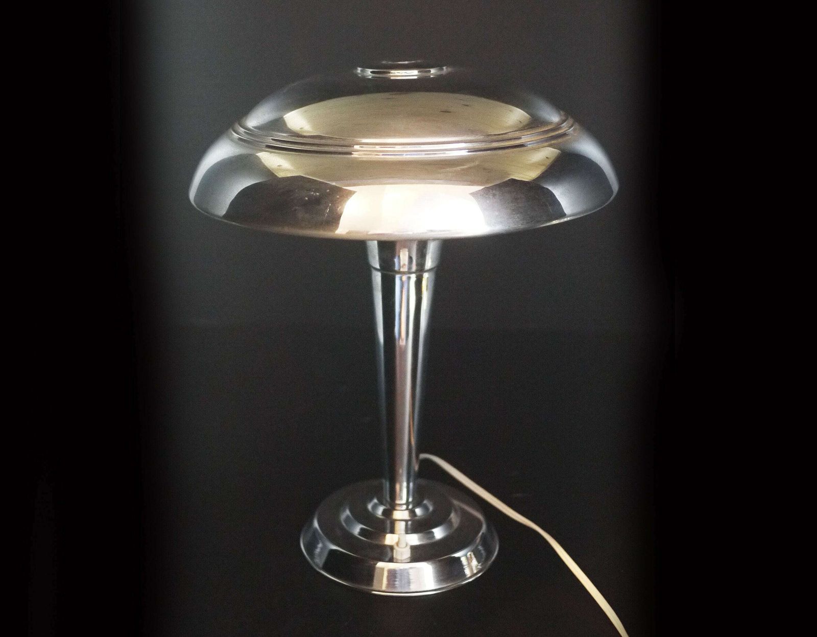 French Art Deco Chrome Mushroom Lamp photo Lighting