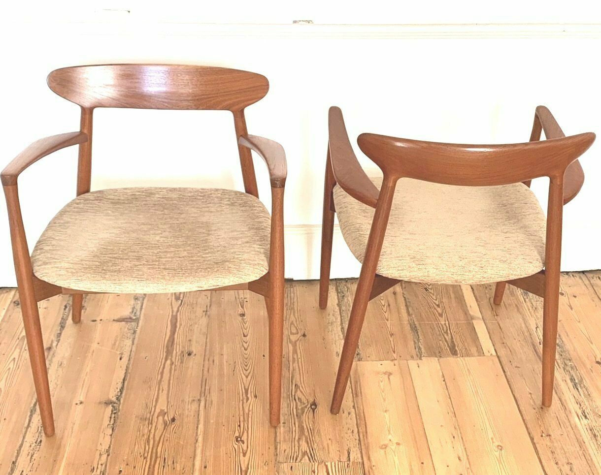 Excellent Set Of Six Harry østergaard Teak Model 59 Dining Chairs With 2 Carvers photo Furniture