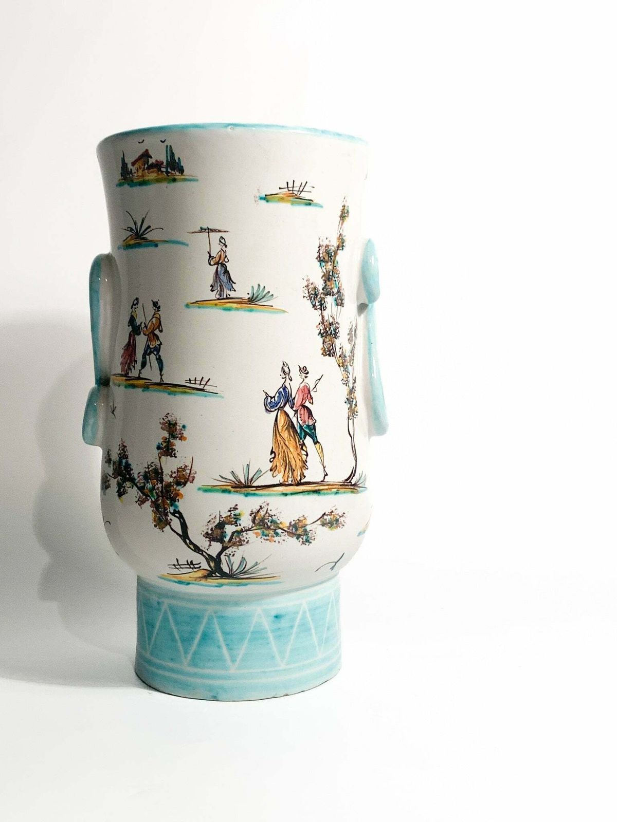 Italian Albisola Ceramic Vase Hand Painted 1930s photo furniture
