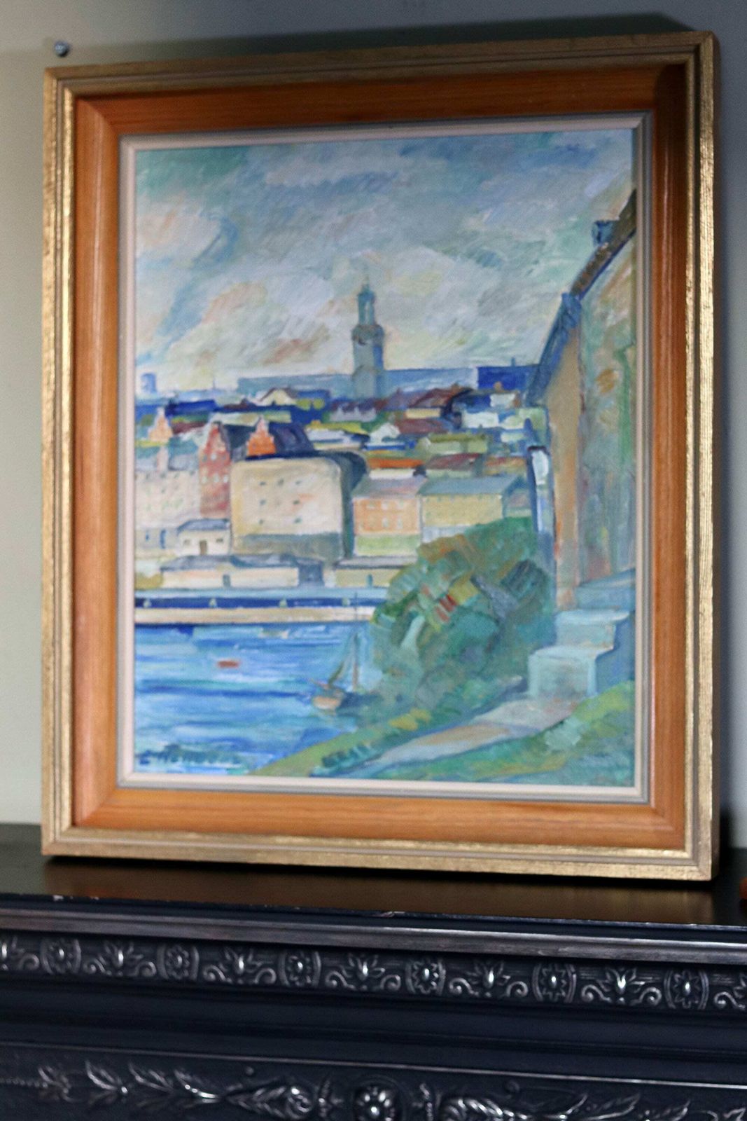 Swedish Modernist Oil Painting By Emil Hellbom (1895 1969). photo buy