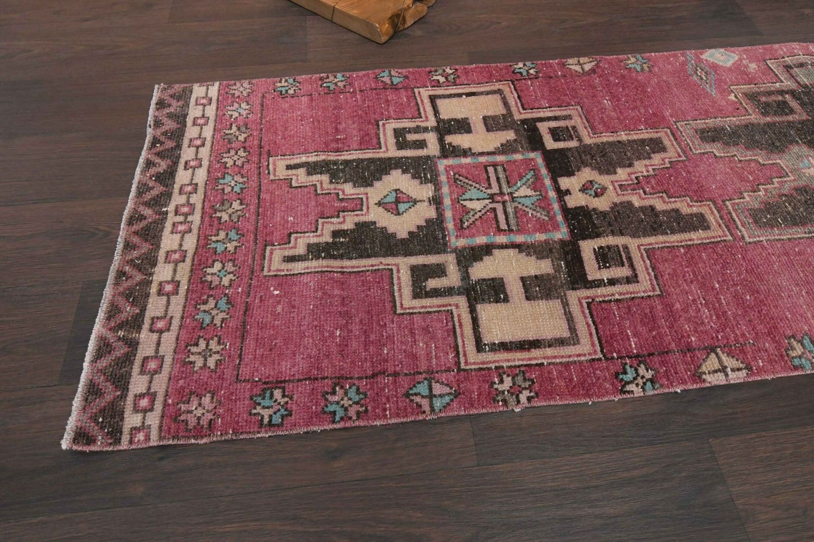 Ft Handmade Turkish Runner Rug, Vintage Rug, Oushak Runner, Shabby Chic Decor, Handwoven Rug, Rug For Kitchen, Hallway, Carpet photo 391.0