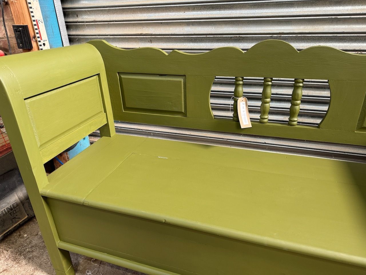 Painted Antique Pine Bench 156cm Wide   Frenchic 'Constance Moss' photo 495.0