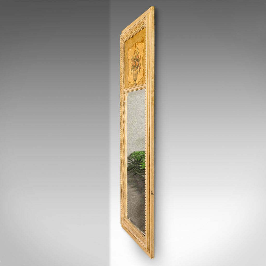 Tall Antique Trumeau Mirror, French, Provincial, Pier, Wall, Victorian, C.1900 photo for sale