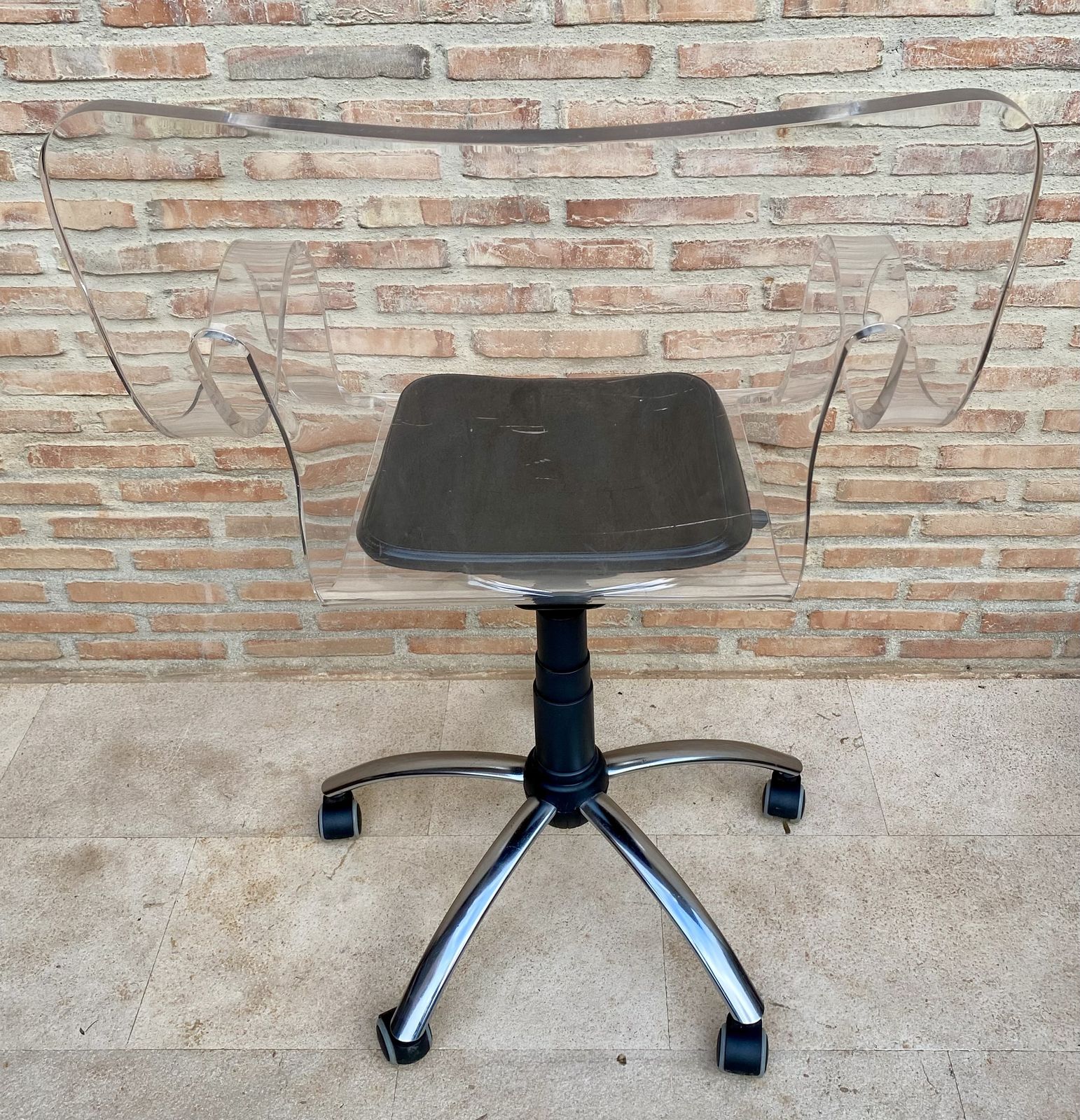 Acrylic Swivel Chair With Wheels, 1960s photo 1470.0