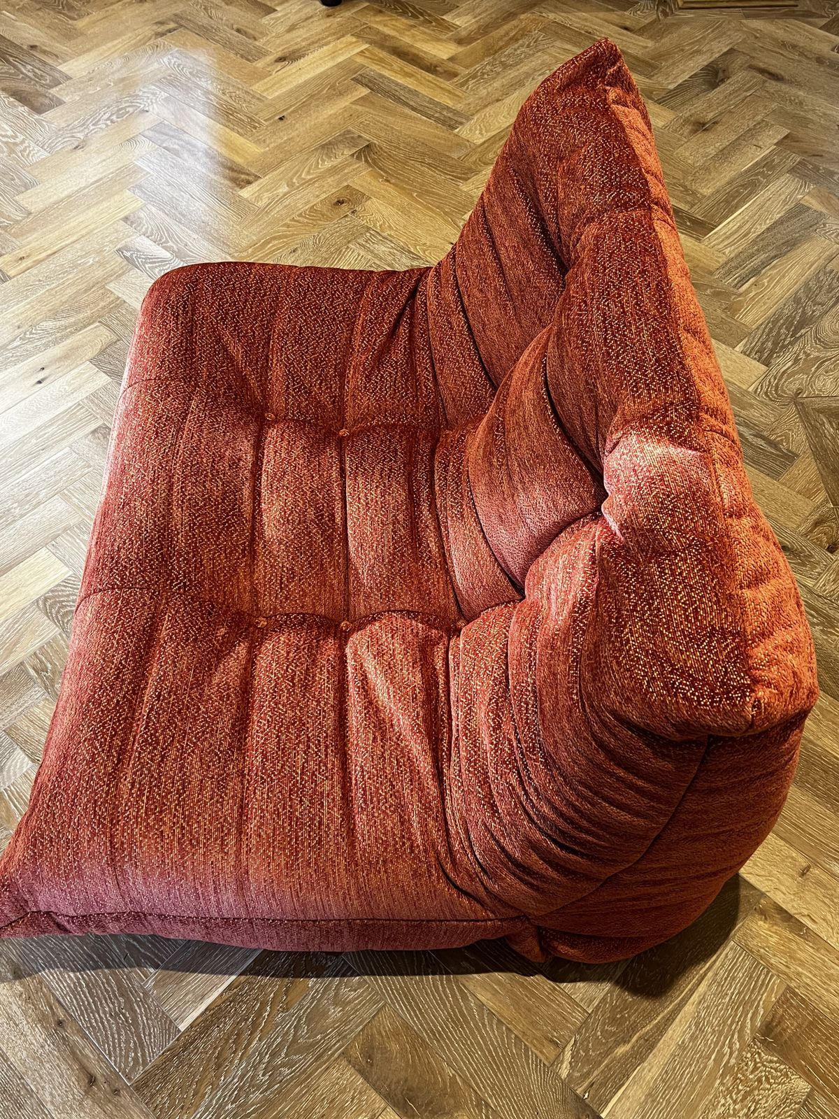 Ligne Roset By Michel Ducaroy Togo 2 Seat Sofa In "Cinnamon".  Similar To Alcantara Goya Red.  Rrp £3,254 New; Selling Used But Newly Recovered For £1,699 photo Furniture