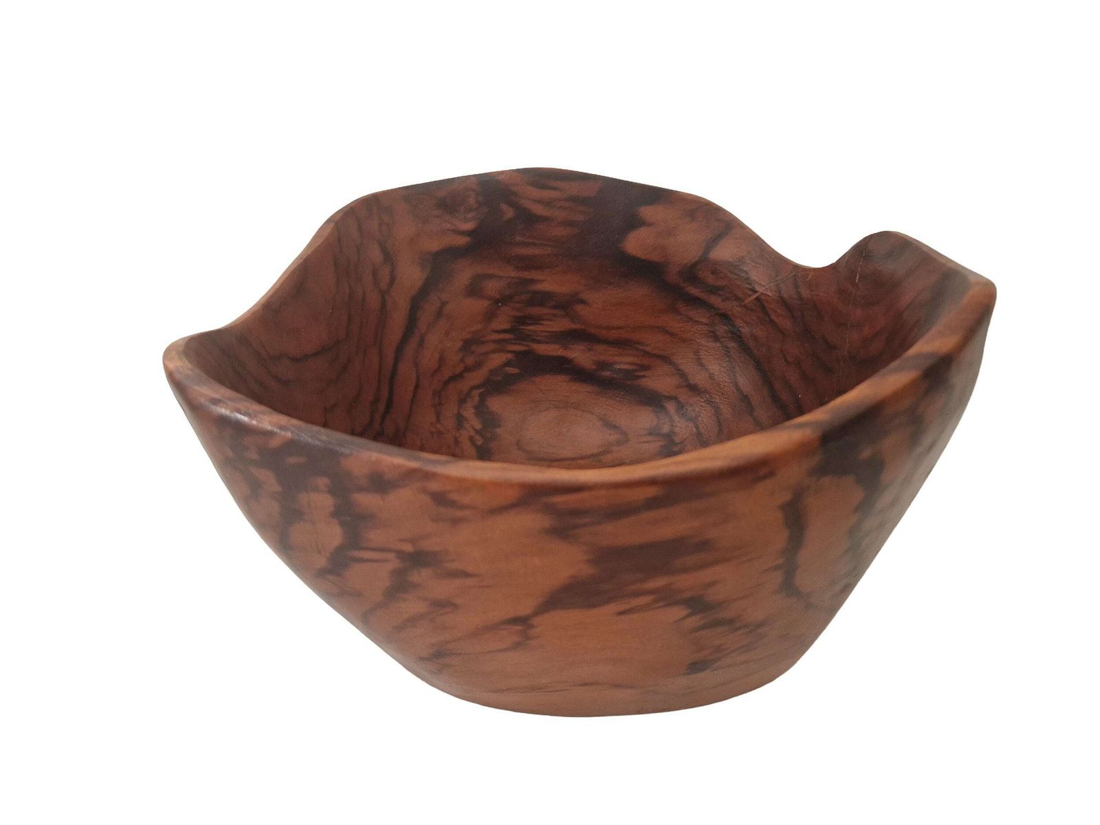 Olive Wood Salad Bowl By Galerie De St Paul Art Studios, 1960s Decorative Basket, Mid Century Modern Home Decor photo buy
