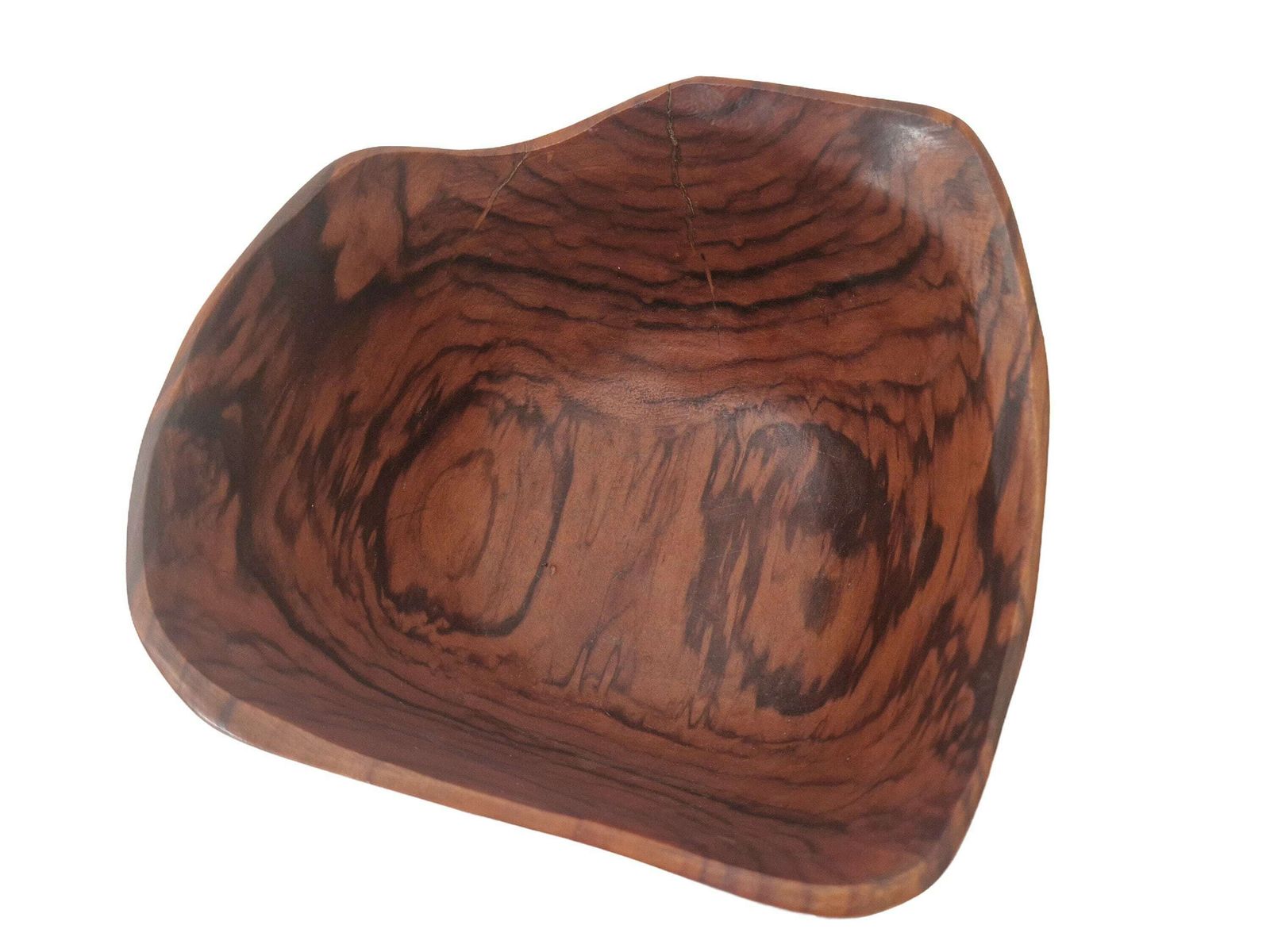 photo furniture Olive Wood Salad Bowl By Galerie De St Paul Art Studios, 1960s Decorative Basket, Mid Century Modern Home Decor
