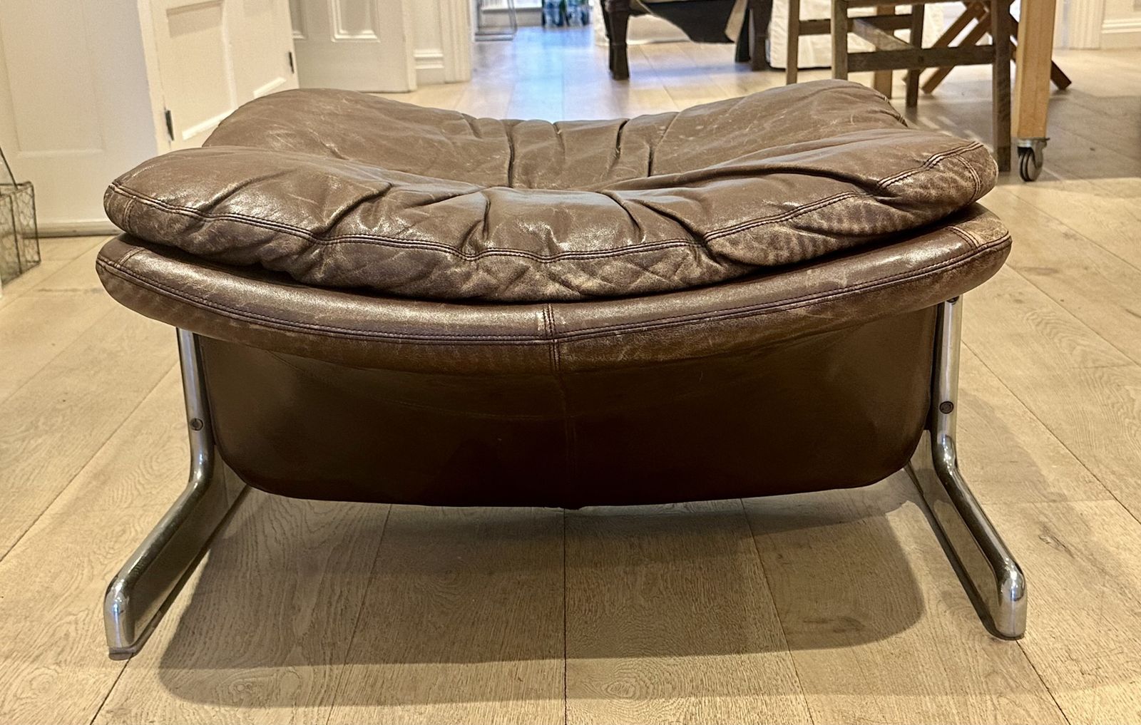 Vintage Armchair In Brown Leather, Vitelli And Ammannati For Brunati 70/80