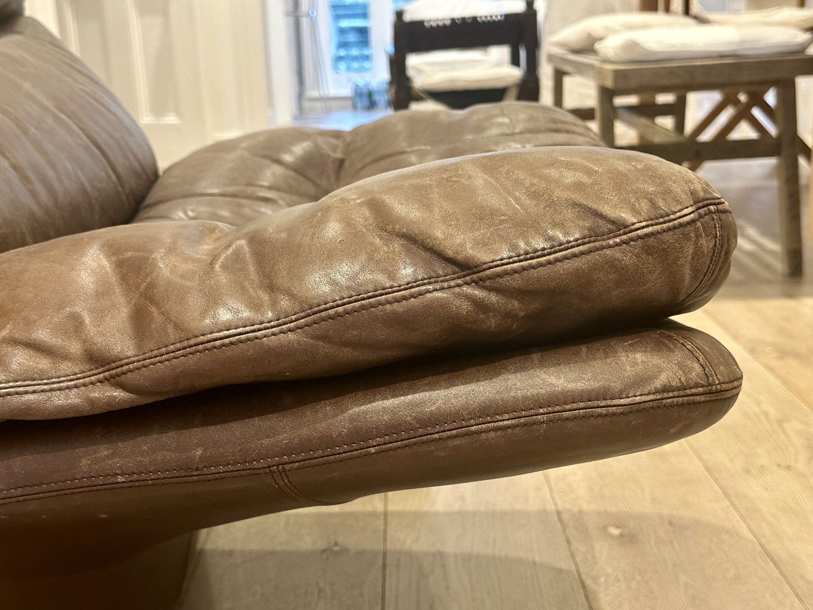 Vintage Armchair In Brown Leather, Vitelli And Ammannati For Brunati 70/80 photo furniture