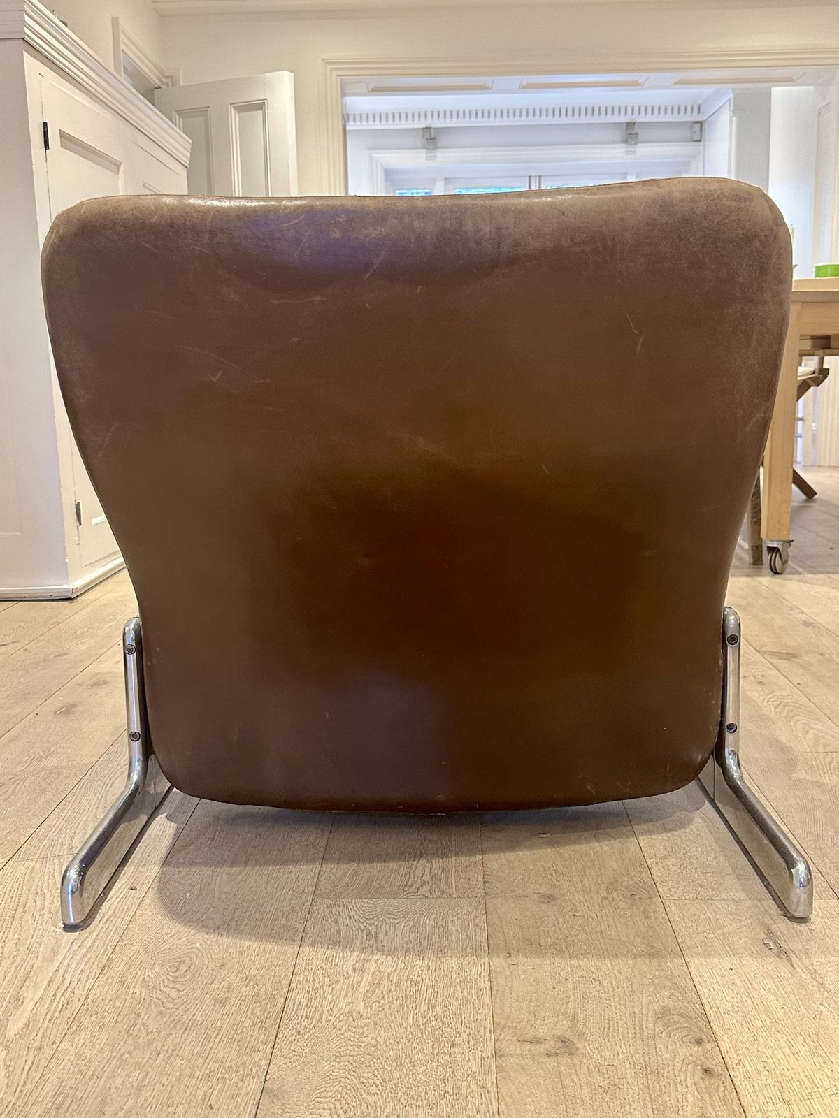 Vintage Armchair In Brown Leather, Vitelli And Ammannati For Brunati 70/80 photo vinterior