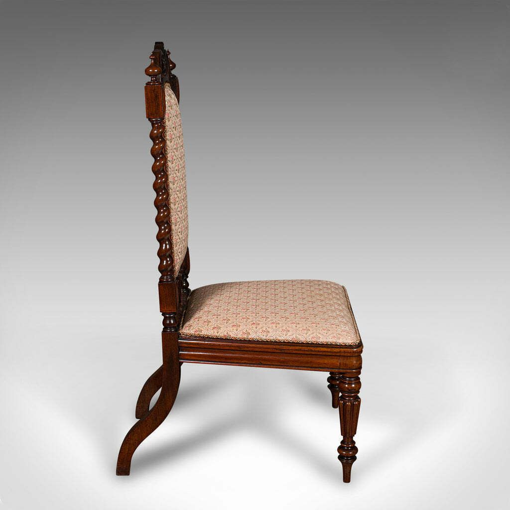 Antique Morning Room Chair, English, Silk Cotton, Side Seat, William IV, C.1835 photo for sale