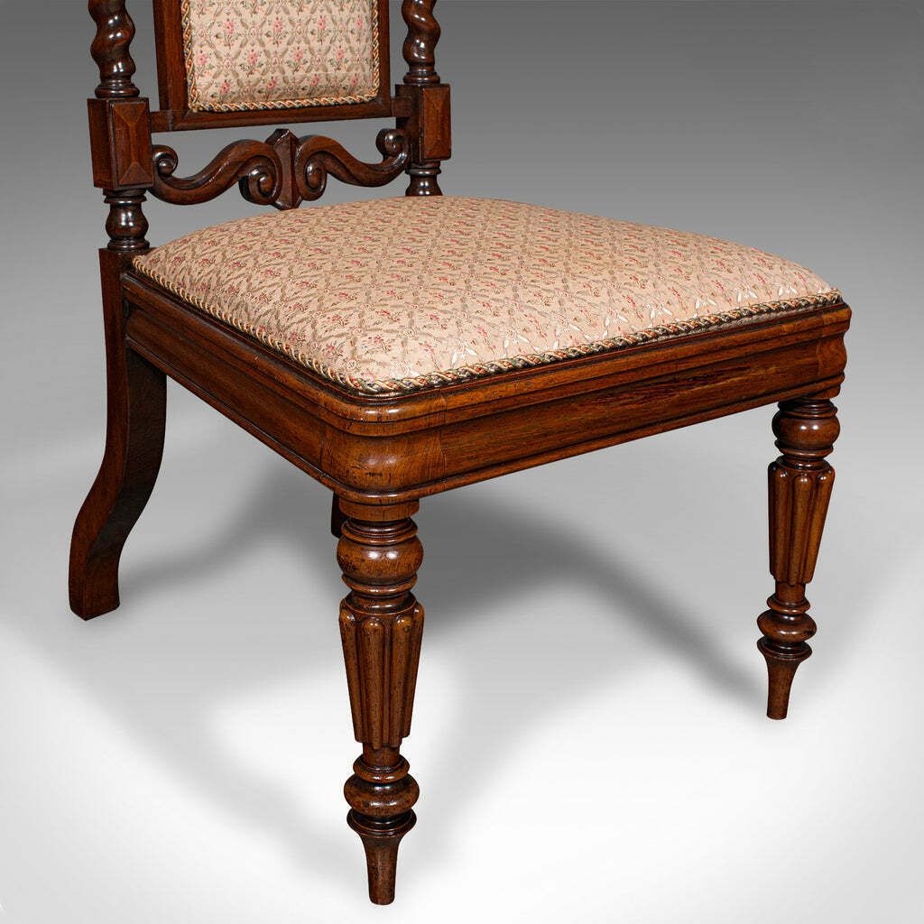 1295.0 Antique Morning Room Chair, English, Silk Cotton, Side Seat, William IV, C.1835 photo