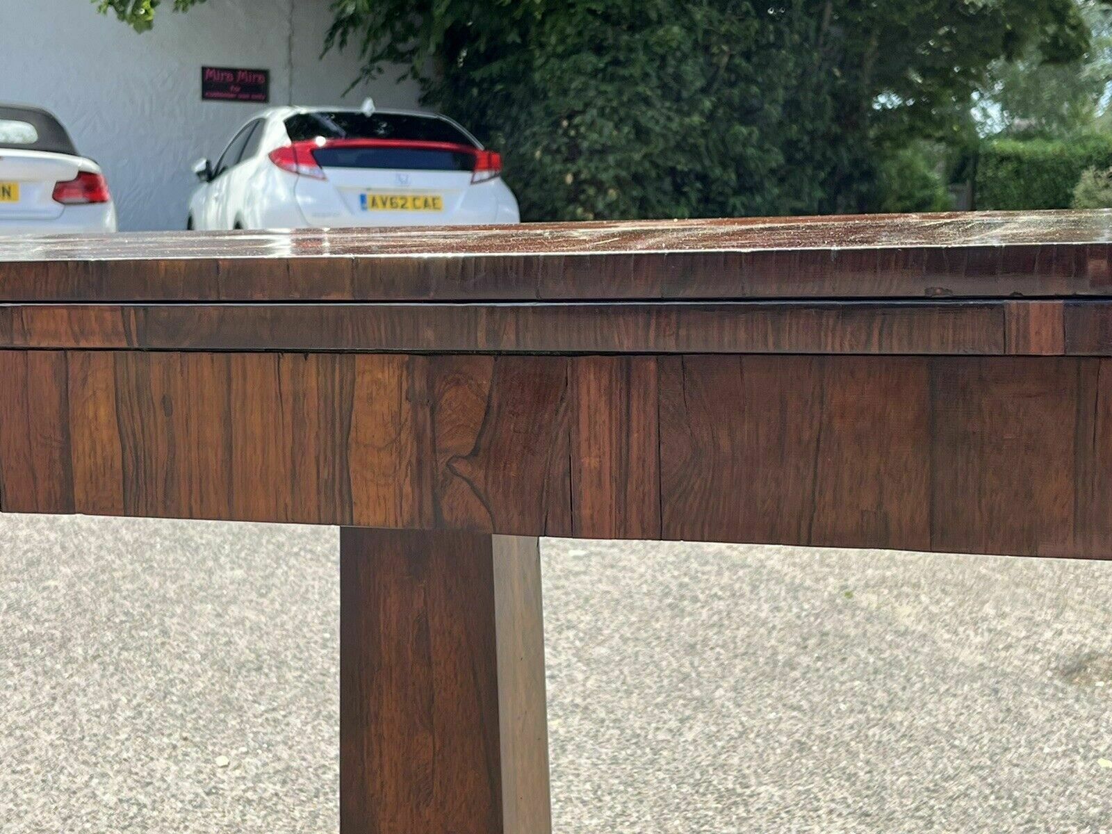 Antique Rosewood Games Table With Fold Over Lid & Card Playing Area photo for sale