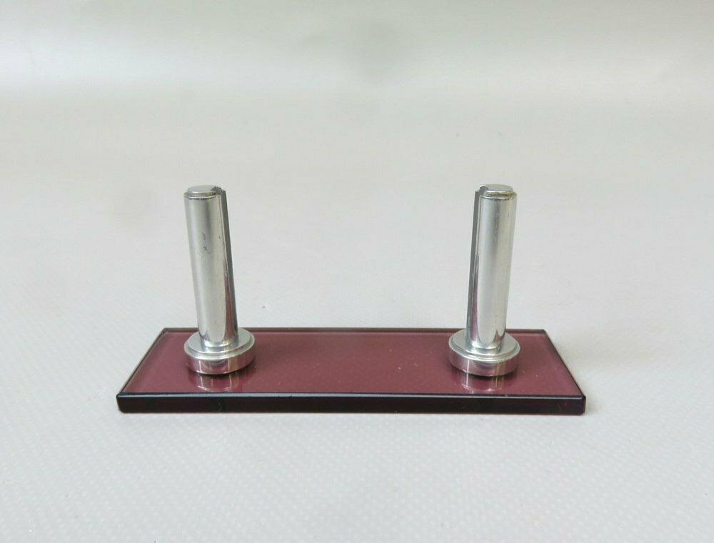 Art Deco Picture Frame In Rose Glass & Aluminum, 1920s photo vintage