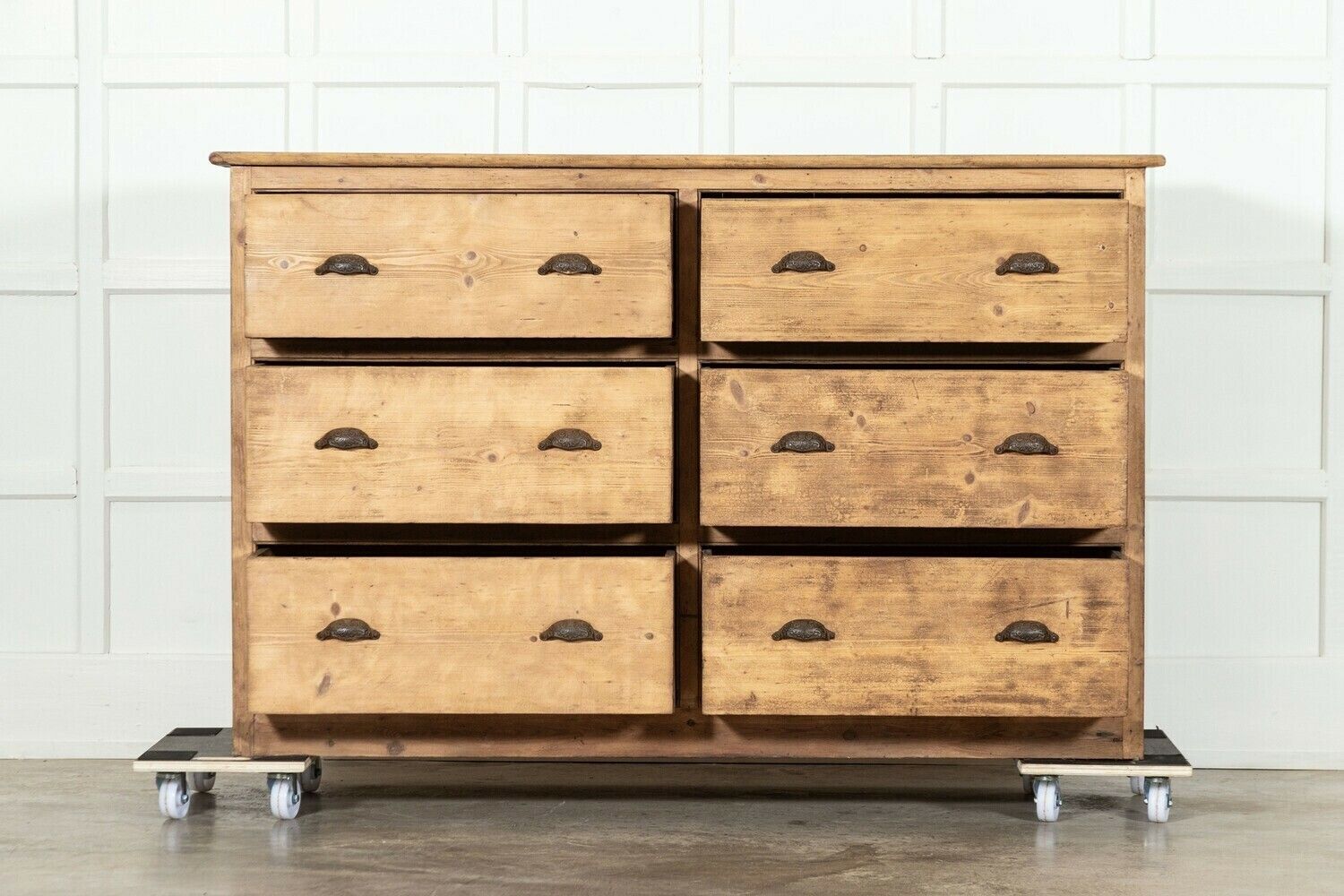 Large 19thc English Pine Chest Drawers photo vintage