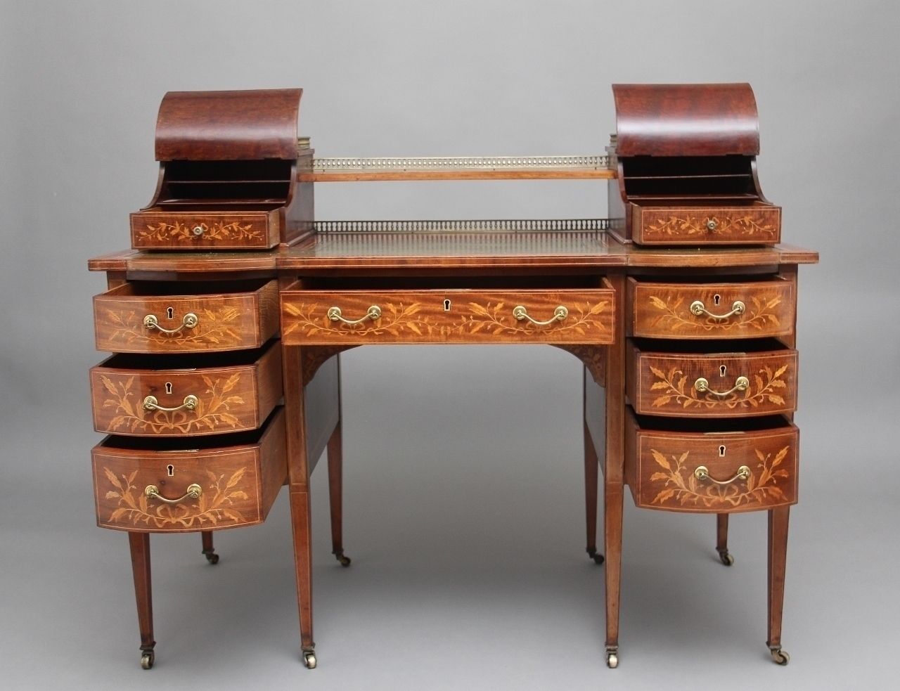 19th Century Inlaid Mahogany Desk photo furniture