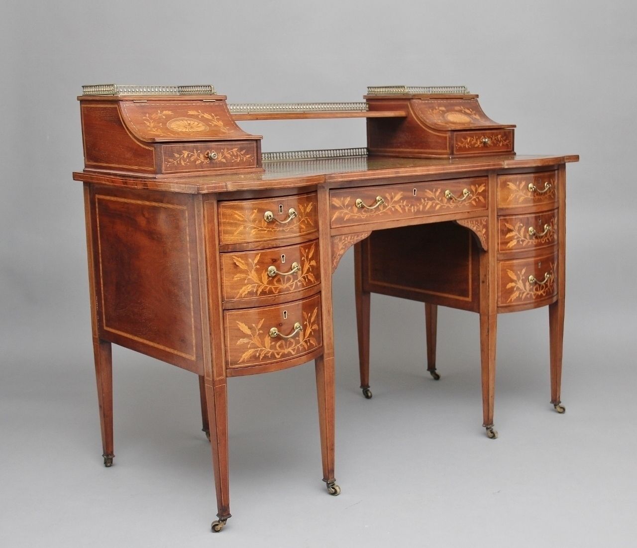 19th Century Inlaid Mahogany Desk photo 2950.0