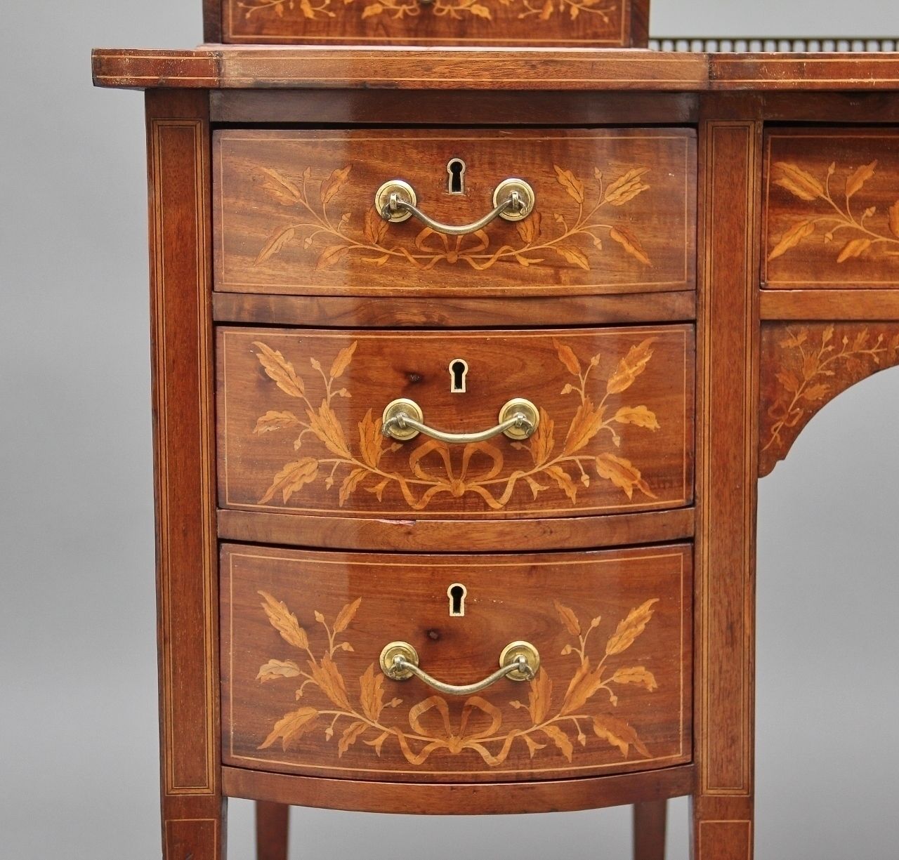 photo for sale 19th Century Inlaid Mahogany Desk