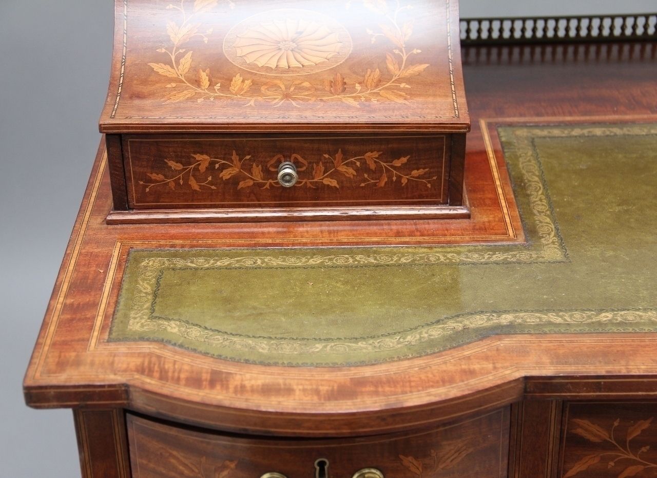 Furniture 19th Century Inlaid Mahogany Desk photo