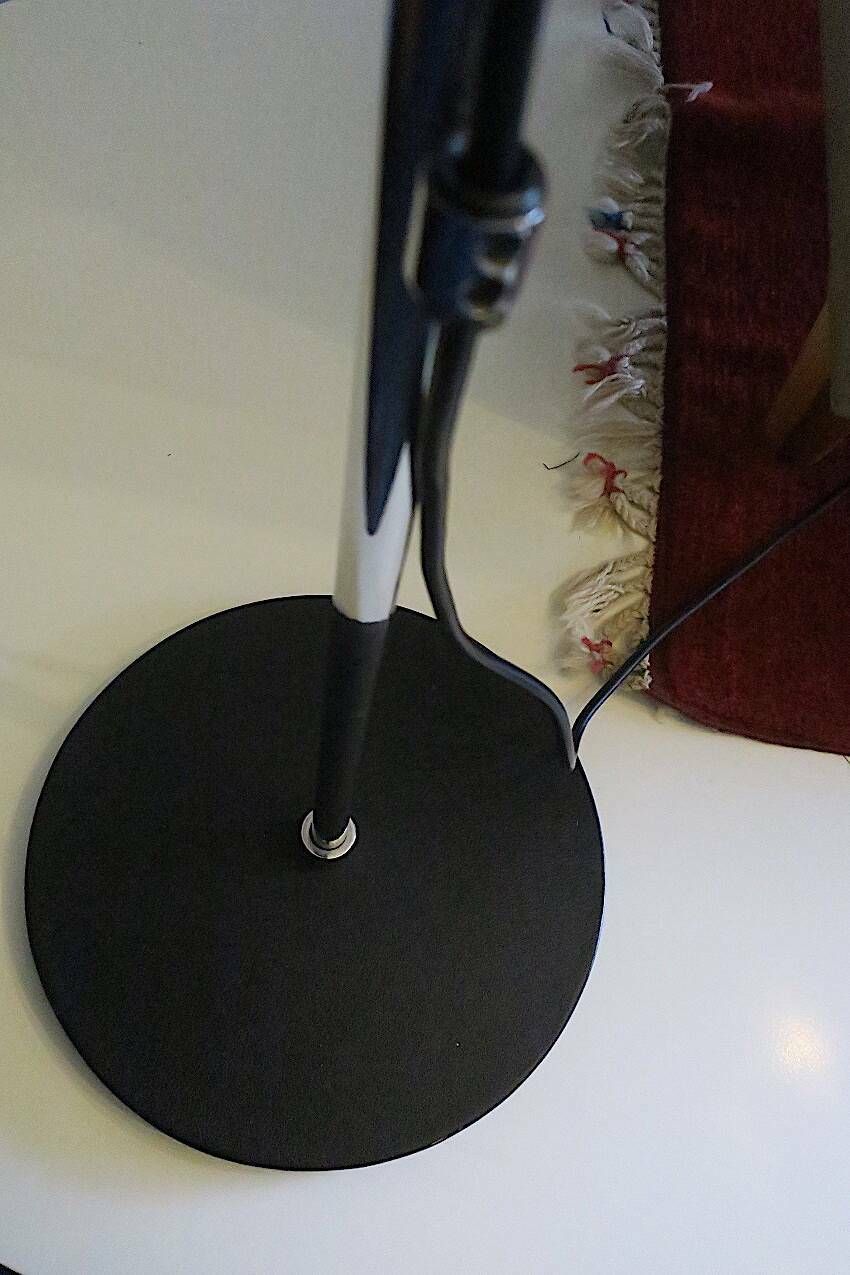 Patchwork Parchment And Black Leather Floor Lamp By Staff, 1960s photo for sale