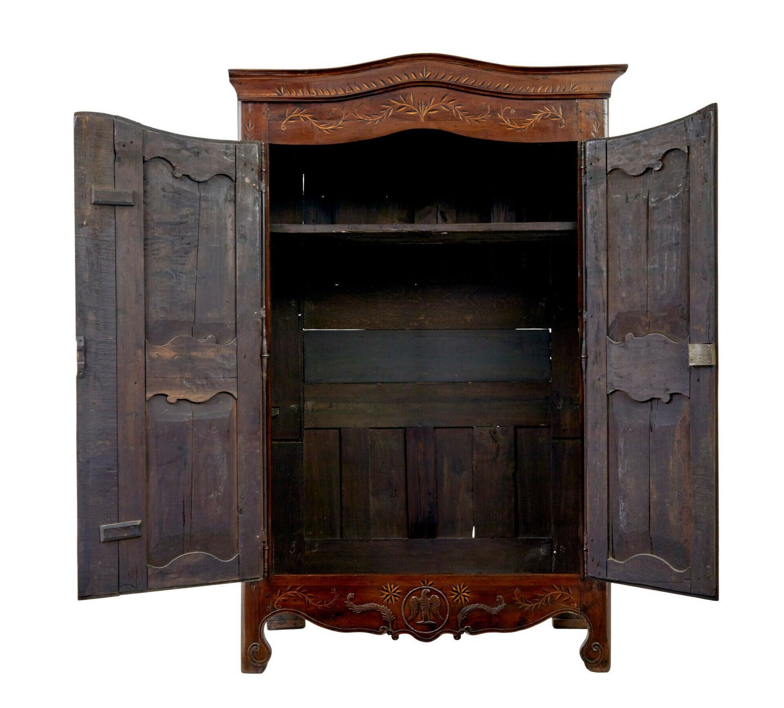photo for sale 18th Century Carved French Yew And Chestnut Armoire