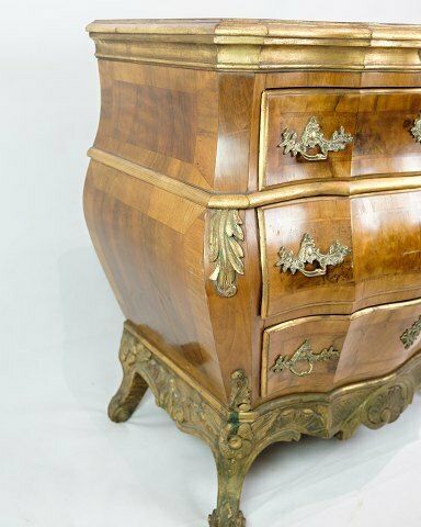 Rococo Chest Of Drawers In Walnut, Danish Design From 1880s photo furniture