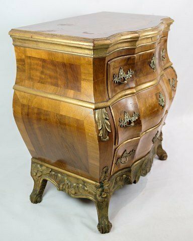 Rococo Chest Of Drawers In Walnut, Danish Design From 1880s photo vinterior