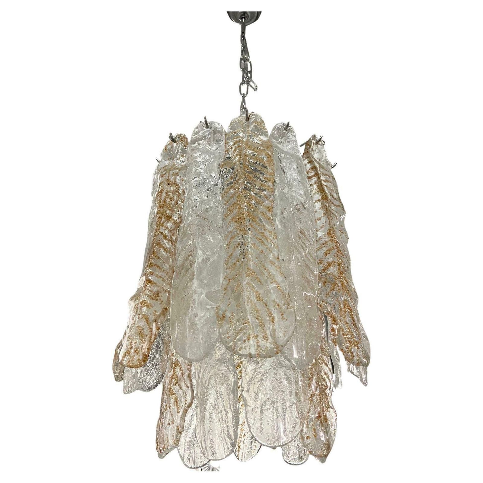 1970s Mid Century Modern Murano Glass Cascade Chandelier By Mazzega