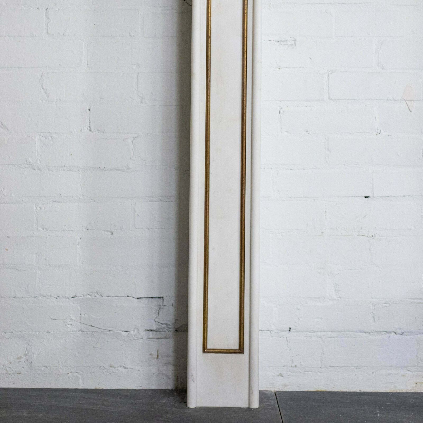 Reclaimed Statuary Marble Fireplace Surround With Brass Detail photo for sale