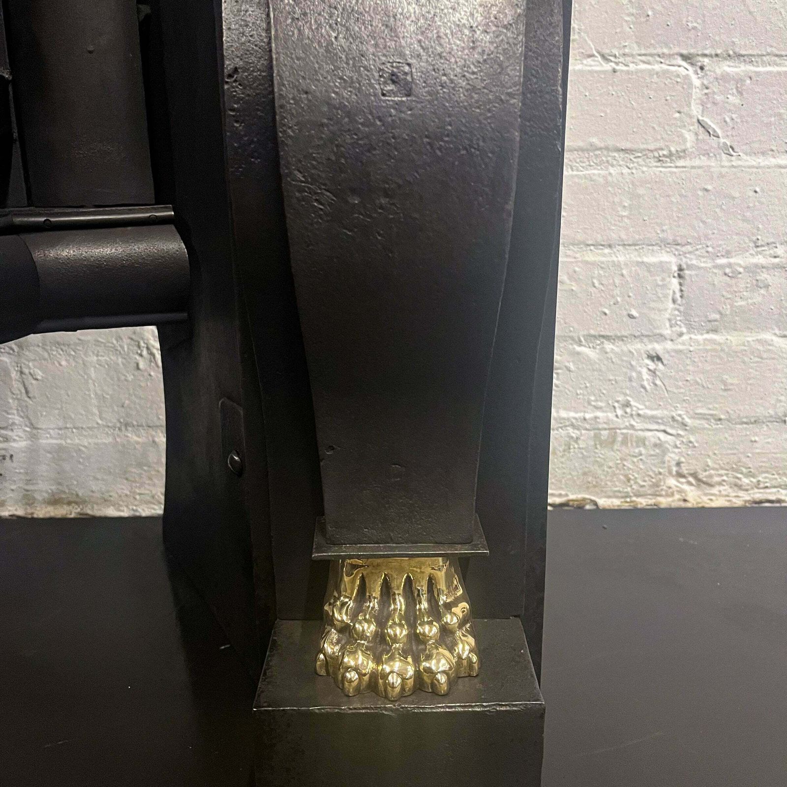 Antique Cast Iron Lion Head Fireplace Insert photo for sale