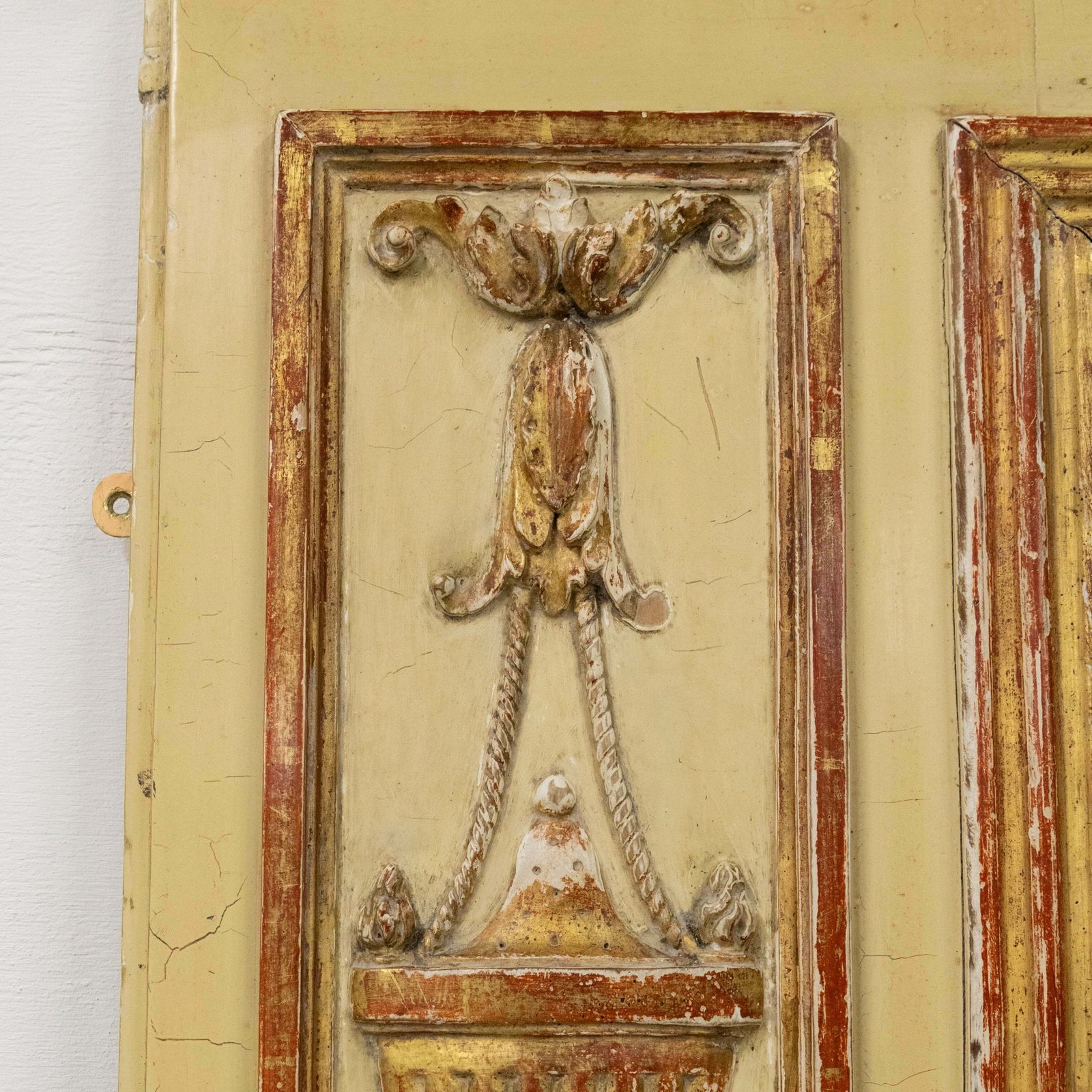 photo furniture Large Louis XVI Trumeau Mirror With Oil Painting And Gilt Gesso Details