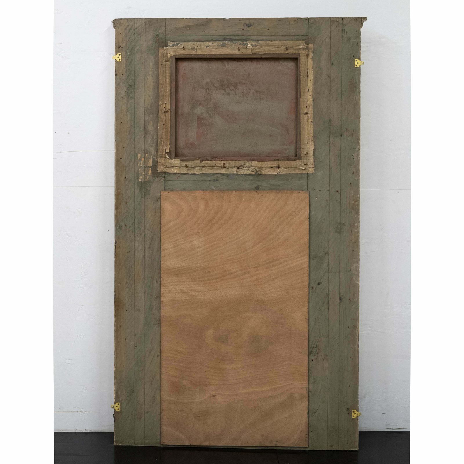 photo vinterior Large Louis XVI Trumeau Mirror With Oil Painting And Gilt Gesso Details