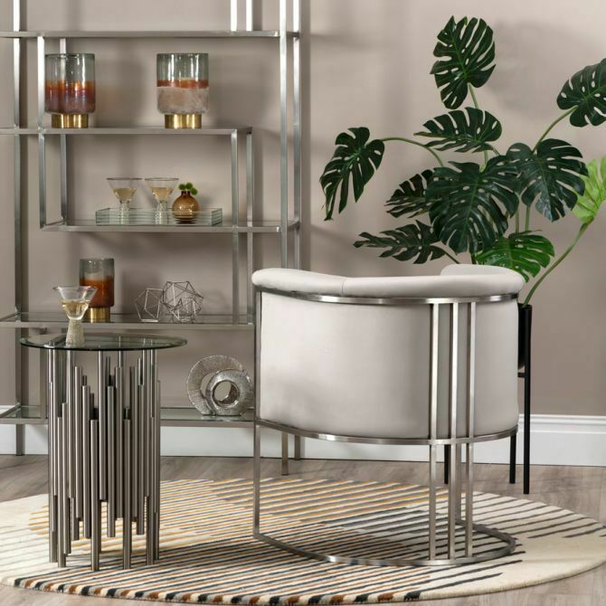 Brand New Unused Aria Tub Chairs Dining My Furniture Dove Grey Silver photo furniture