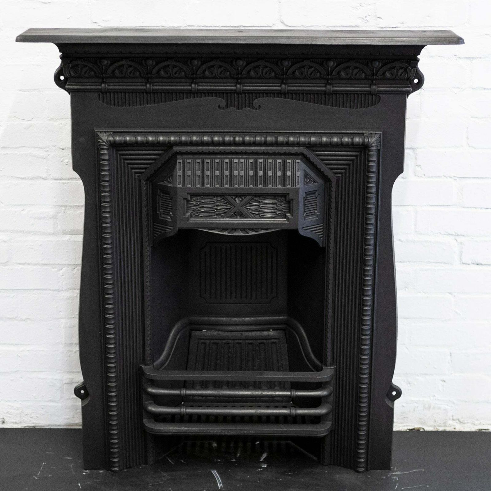 photo furniture Antique Cast Iron Combination Fireplace