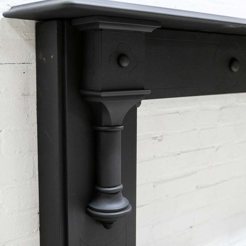 Home Fixtures Large Antique Victorian Slate Fireplace Surround With Corbels photo