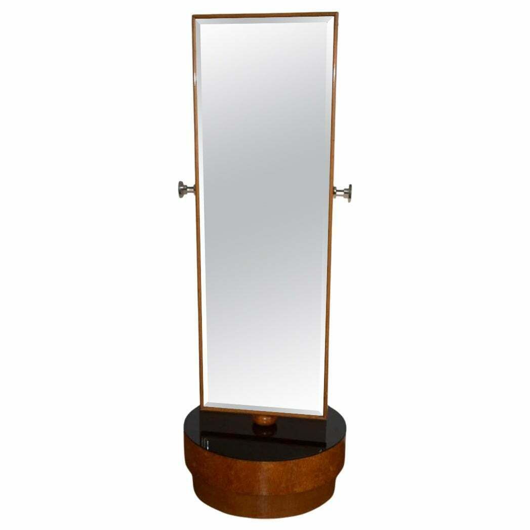 1930s Large Antique Floor Hinged Mirror By Halabala For Up Zavody