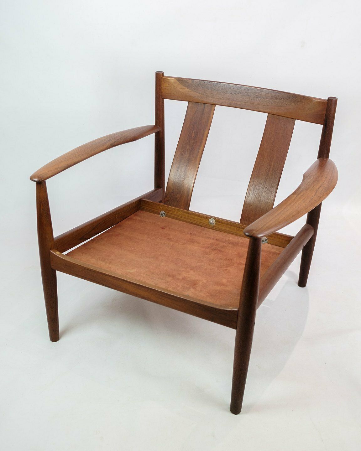 Armchair Model 118 In Teak And Black Leather By Grete Jalk For France & Son From 1960s photo 1905.0