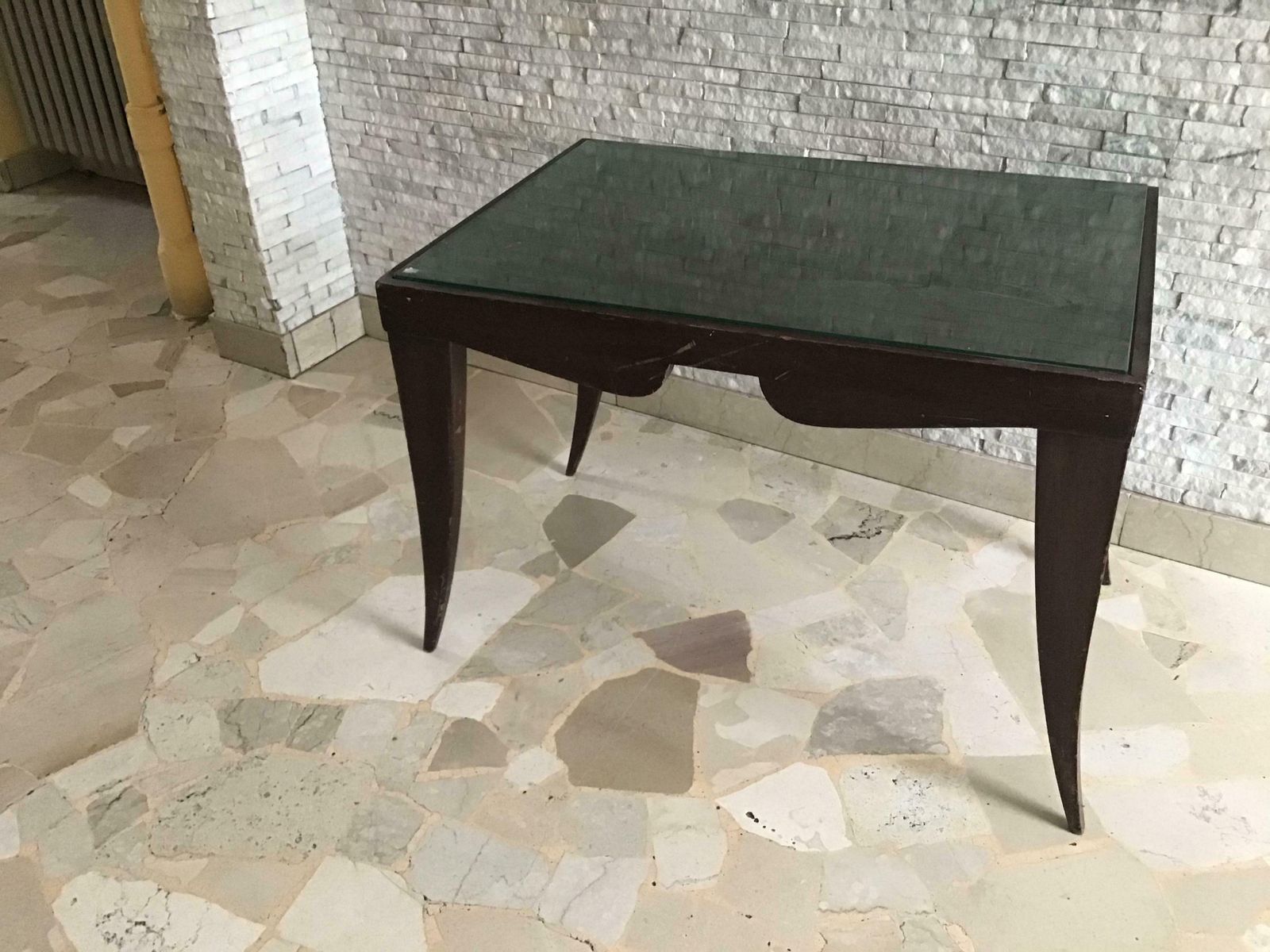 photo for sale Osvaldo Borsani Coffee ' Table. Wood Glass 1950 Italy