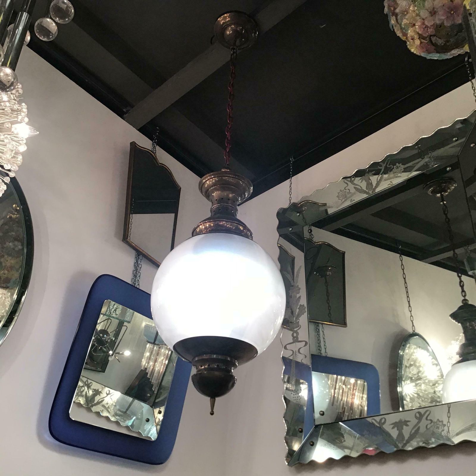 Luigi Caccia Dominioni “Azucena “ Chandelier Glass Brass 1955 Italy photo buy